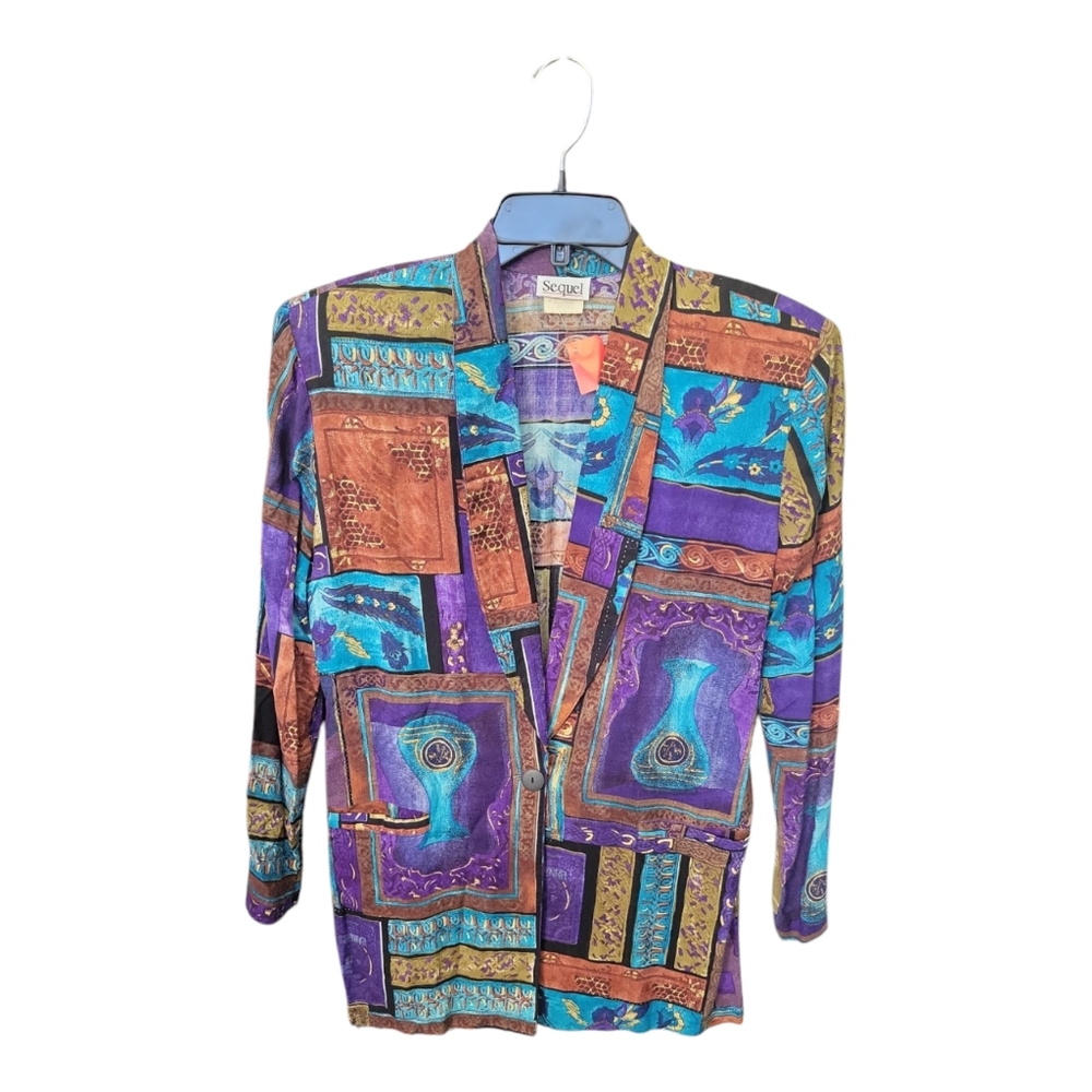 Sequel | Vintage | Multi-colored Light Weight suit Jacket | Oversized Size 6